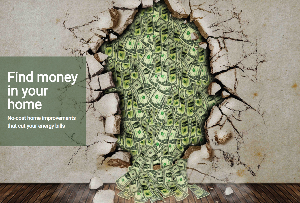 find money in your home graphic with money coming out of a broken wall