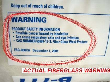 fiberglass warning label