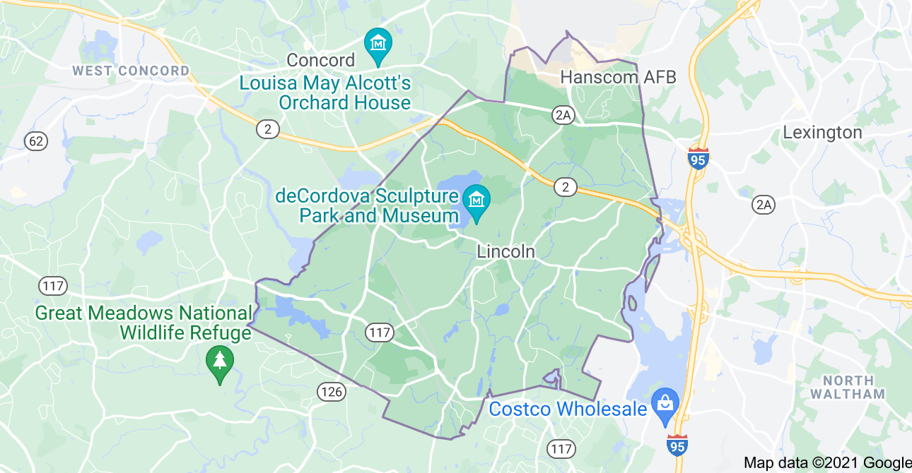map of lincoln, ma