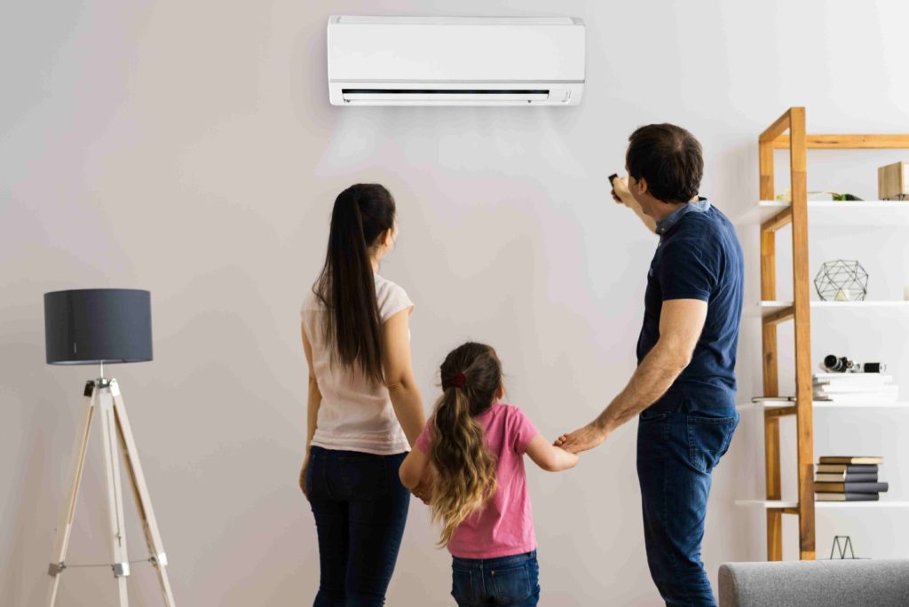 Family with heat pump