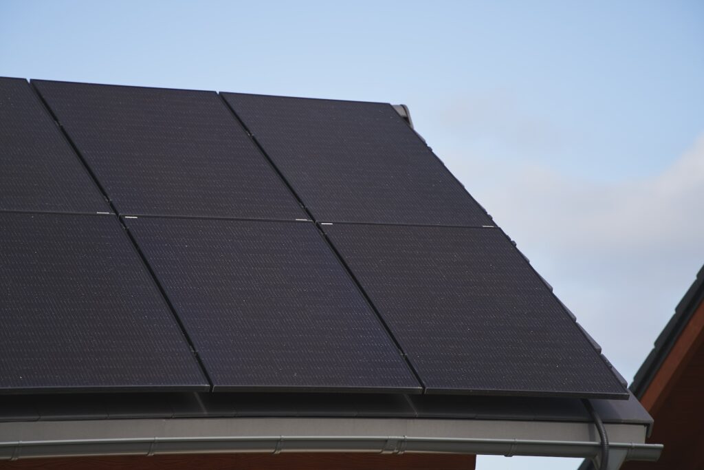 all black solar panels on the roof