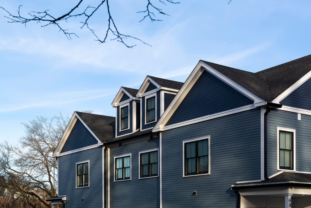 blue home with all new windows